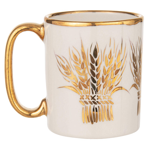 Кофейная чашка "Пшеница" (керамика белый) 