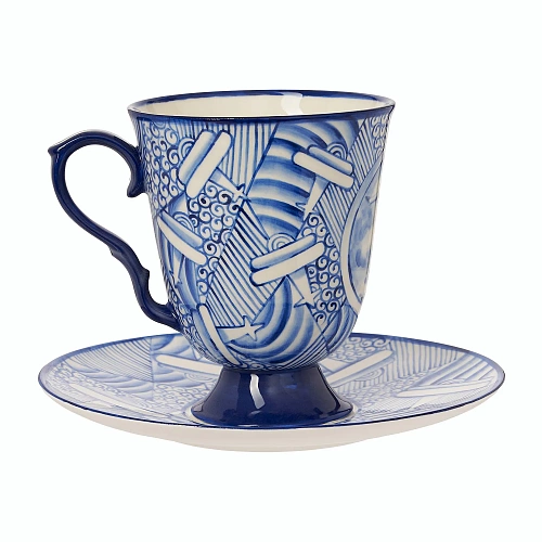 Чайная пара "Мечта о полете"  (керамика, голубой) 