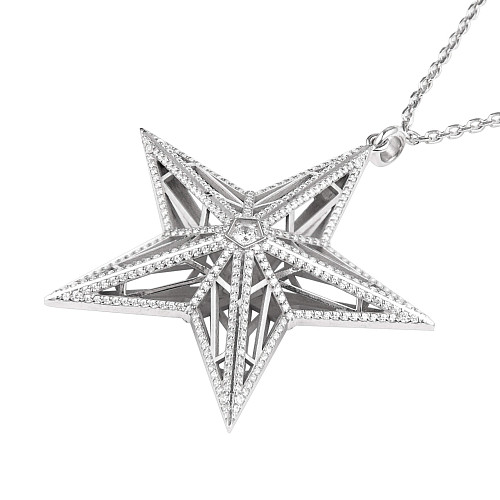 Подвеска "Звезда" фианит 