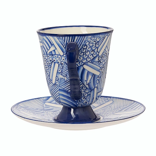 Чайная пара "Мечта о полете"  (керамика, голубой) 