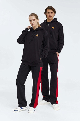 Толстовка на молнии "Отличник" (хлопок 70% полиэстер 30% черный S) 