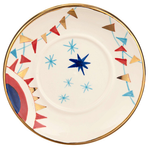 Чайная пара "Праздничные гуляния" (керамика, цветной ) 