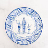 Тарелка "Авангард" (керамика, бело- синяя, 25см.) 