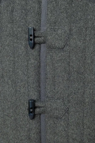 Полупальто "Телогрейка" серая стеганая (светло-серая, серый кант шерсть 90% шелк 10% L) 