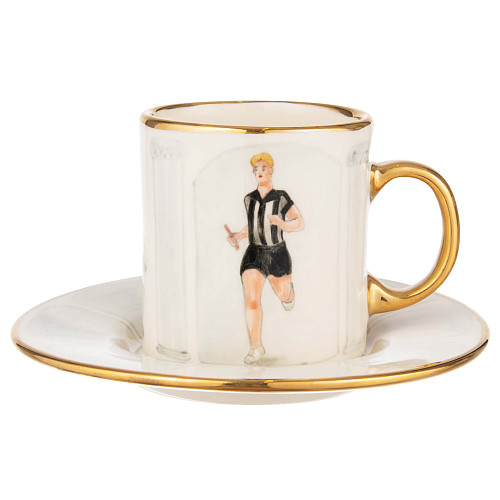 Чайная пара "Спорт и здоровье" (керамика белый) 