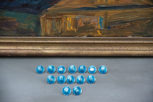 Запонки "Именные буква Т" эмаль 