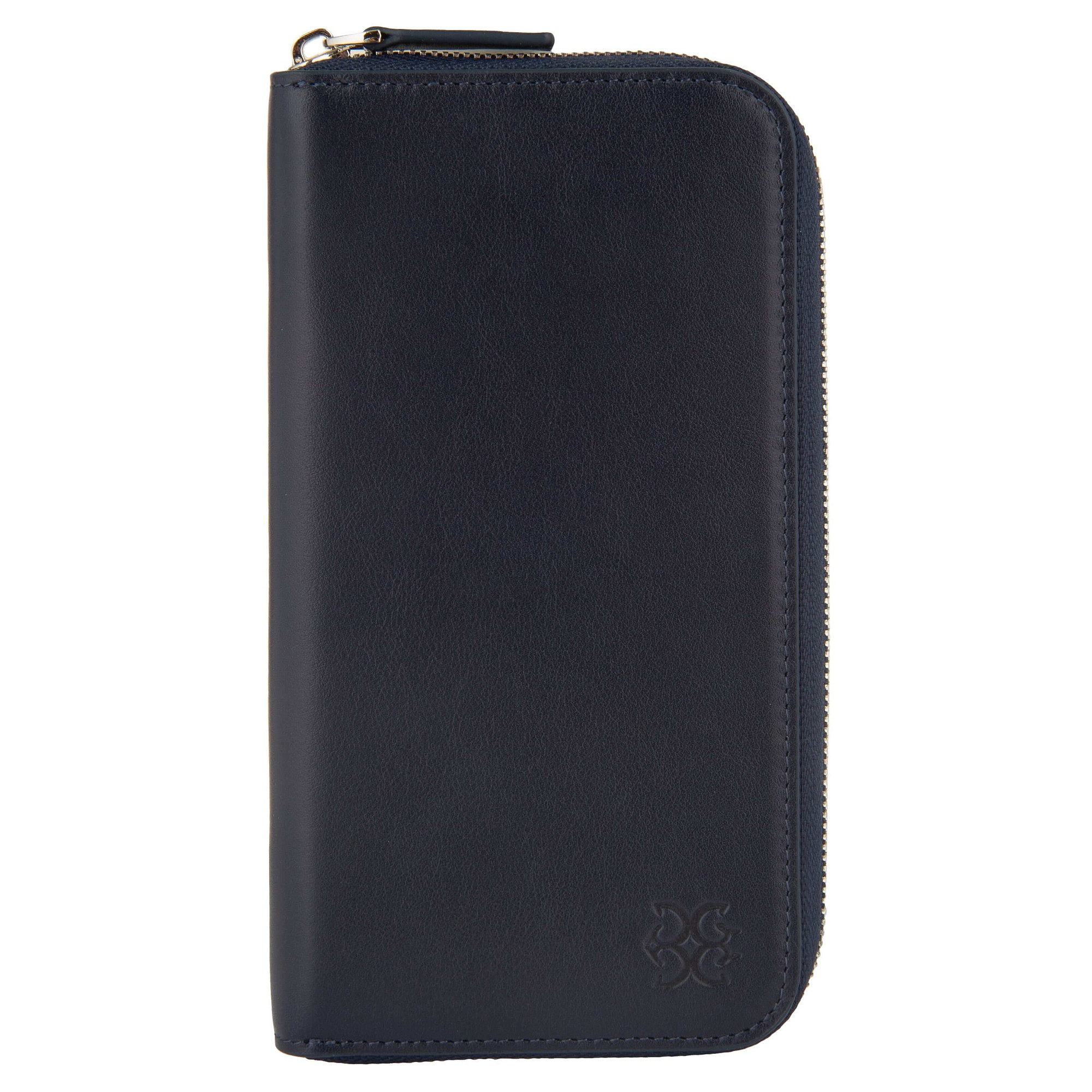 Портмоне на молнии "Классика"  (кожа синий)