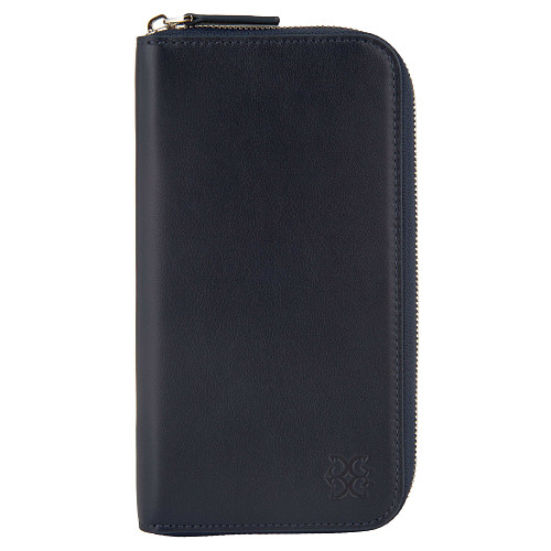 Портмоне на молнии "Классика"  (кожа синий) 