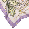 Платок "Гербарий" (модал 90%, кашемир 10%, лиловый белый, 140x140 см) 