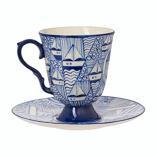 Чайная пара "Мечта о полете"  (керамика, голубой) 