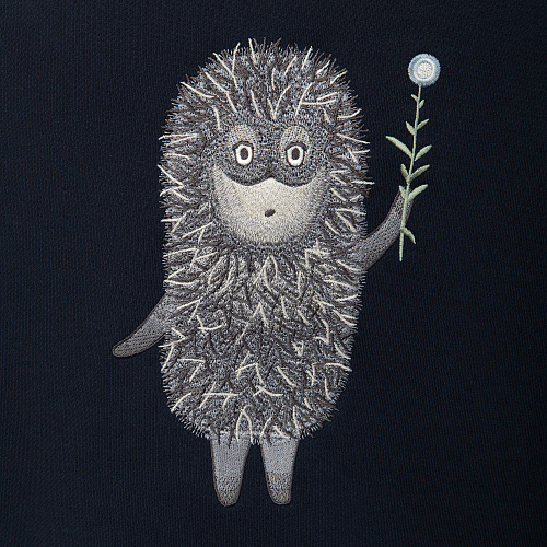 Худи "Ежик в тумане" (хлопок 100%, синий M/L) 