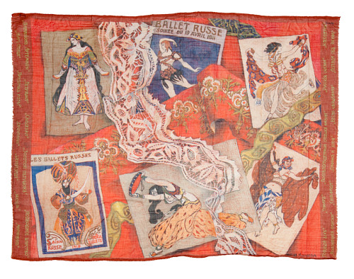 Шаль "Русские сезоны" (кашемир 100% красный 135х175) 