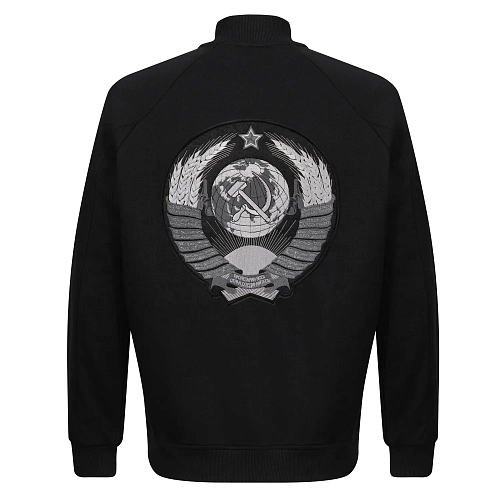 Толстовка бомбер "Герб Союза" (хлопок 88%, полиэстер 12%. черный S) 