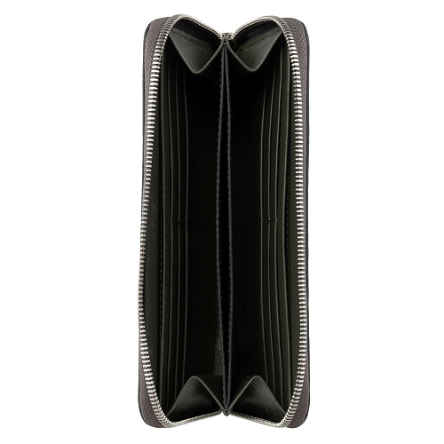 Портмоне на молнии "Монограмма" женское (200х105х20 телячья кожа серый) 