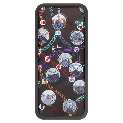 Внешний аккумулятор "Метро" (пластик черный разноцветный 72 × 157 × 12 мм. гладкий) 