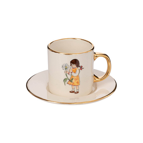 Чайная пара "Детская комната" (малый, керамика, белый) 