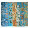 Платок "Праздник весны" (шелк 100% голубой оранжевый зеленый 90х90) 