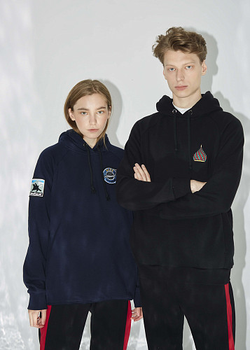 Толстовка с капюшоном "Про-питание" (хлопок 70% полиэстер 30% синий L) 