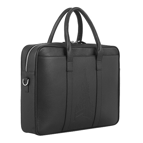 Сумка для документов "Башни Кремля" (7088.00.К) (кожа черный 42х32х9 тиснение) 