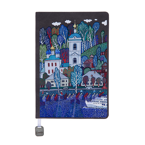 Ежедневник "Плес"  (с рельефным изображением серый) 