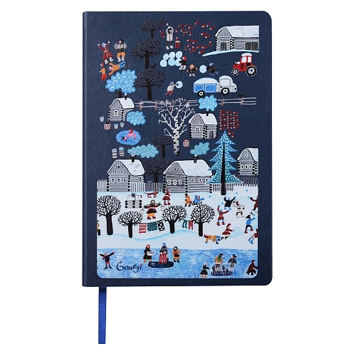 Ежедневник "Зимняя деревня"  (00328.030, синий) 