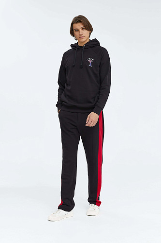 Толстовка с капюшоном "Ну, погоди" (хлопок 70% полиэстер 30% черный XXL) 