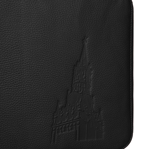 Папка для документов "Башни Кремля" без ручек (7501.00.К) (кожа черный 35х27х3 тиснение) 