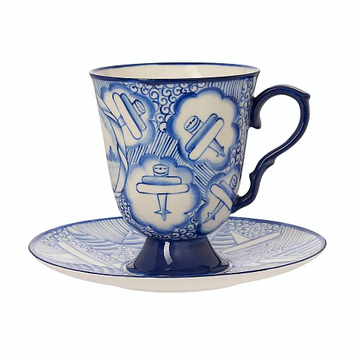 Чайная пара "Мечта о полете"  (керамика, голубой) 