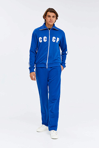 Костюм олимпийка/брюки "СССР" (хлопок 70% полиэстер 30% синий L) 