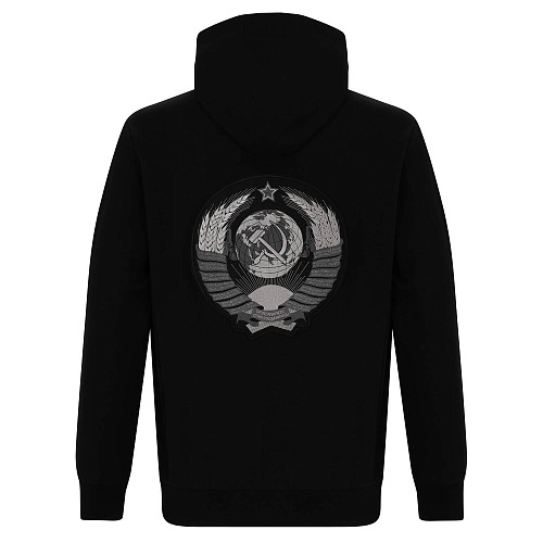 Толстовка на молнии "Герб союза" (хлопок 70% полиэстер 24% эластан 6% черный XXL) 