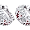 Серьги "Салют"  (серебро 925 пробы / гранат 66 шт - 6,73 ct, фианит 134 шт - 0,917 гр) 