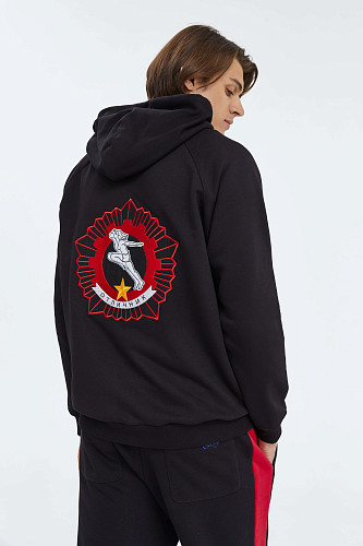 Толстовка на молнии "Отличник" (хлопок 70% полиэстер 30% черный S) 