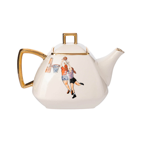 Чайник "Спорт и здоровье" (керамика белый ) 