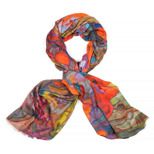 Шаль "Армения" (модал 90% кашемир 10% красный фиолетовый 135х175) 