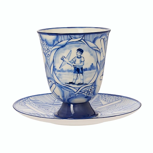 Чайная пара "Мечта о полете"  (керамика, голубой) 