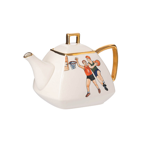 Чайник "Спорт и здоровье" (керамика белый ) 