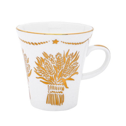 Кофейная пара "Пшеница"  (фарфор белый) 