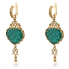 Серьги "Пряники"  позолота, ситалл изумрудный 
