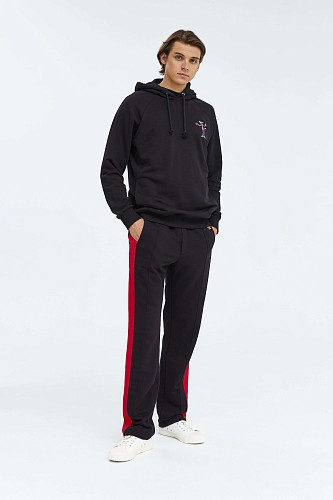 Толстовка с капюшоном "Ну, погоди" (хлопок 70% полиэстер 30% черный XXL) 