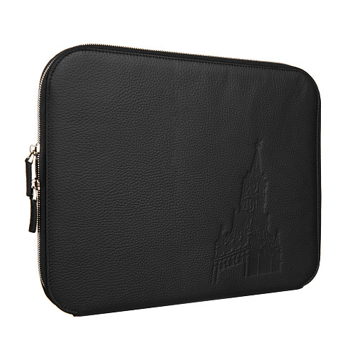 Папка для документов "Башни Кремля" без ручек (7501.00.К) (кожа черный 35х27х3 тиснение) 