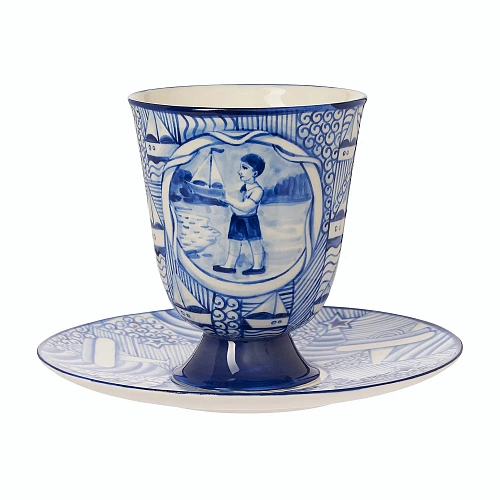 Чайная пара "Мечта о полете"  (керамика, голубой) 