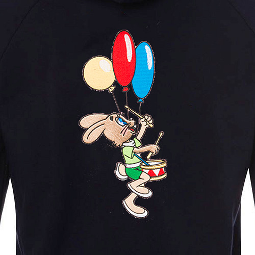 Толстовка с капюшоном "Ну, погоди" (хлопок 70% полиэстер 30% черный XXL) 