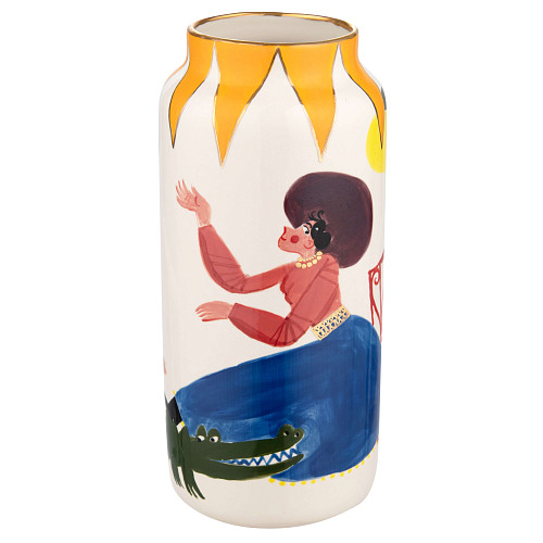 Ваза "Праздничные гуляния" (керамика, цветной) 