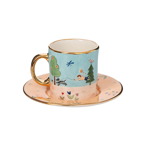 Чайная пара "Фантазёры" (керамика, голубой) 