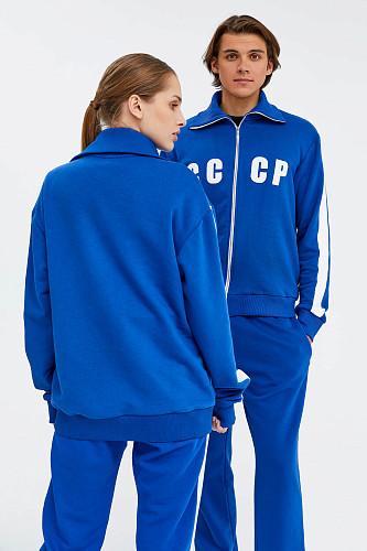 Костюм олимпийка/брюки "СССР" (хлопок 70% полиэстер 30% синий L) 