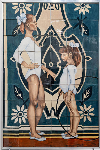 Панно "Первые во всем I" (керамика, Подглазурная роспись, Высокий обжиг 132х90см.) 