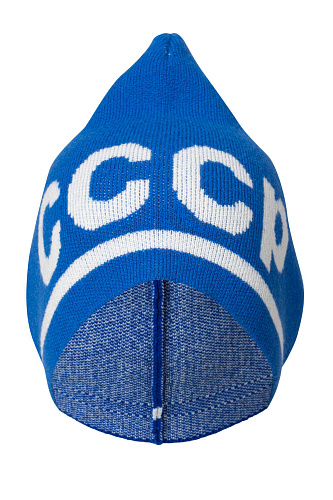 Шапка "СССР" (шерсть 90% кашемир 10%. синий) 
