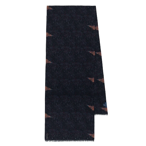 Шарф "Башни Кремля" Салют (шерсть 100%, синий, салют, 40х195 см) 