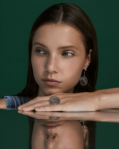 Серьги "Ангел" родий 