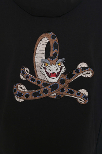 Толстовка на молнии "Каа"  (хлопок 70% полиэстер 24% эластан 6% черный XL) 